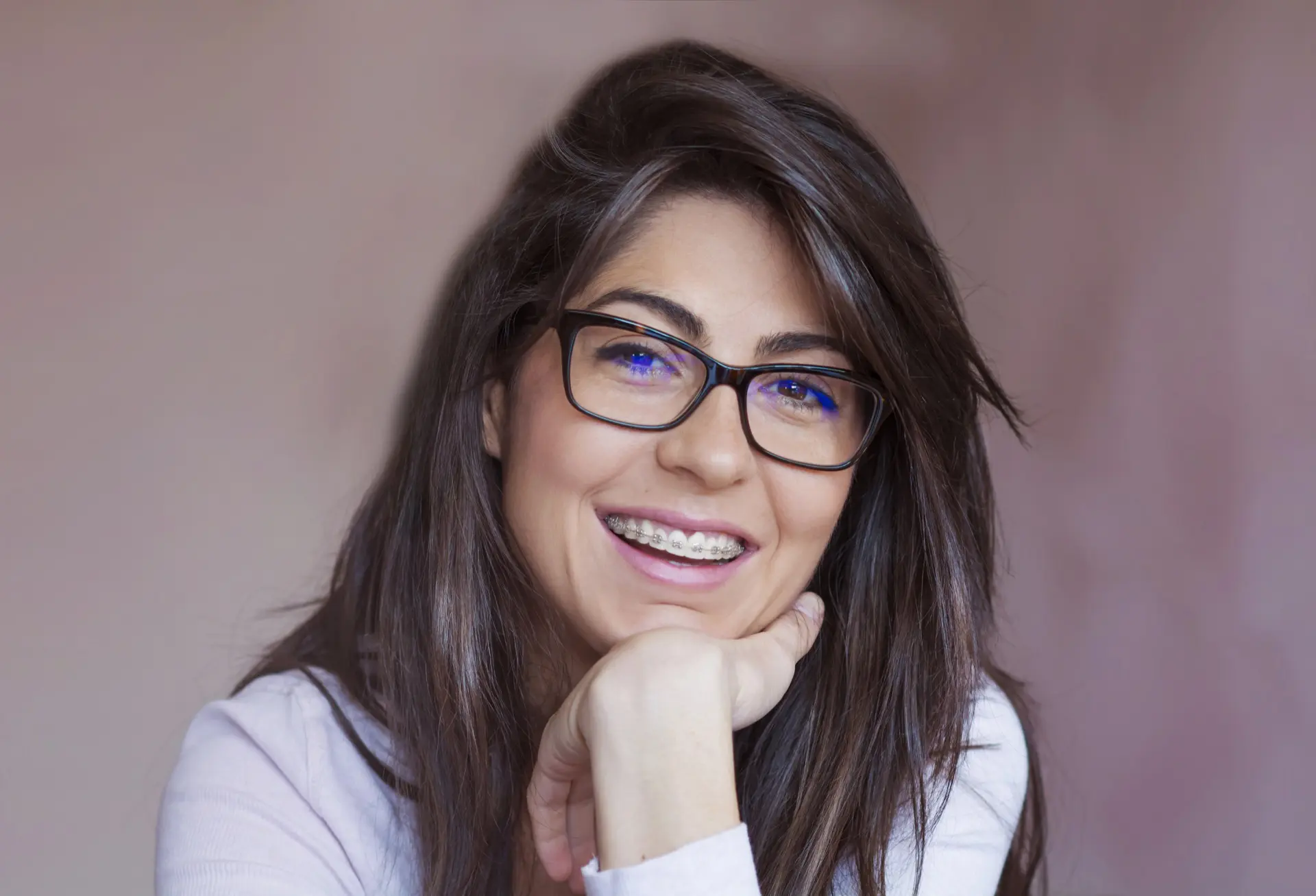 Young woman getting braces as an adult