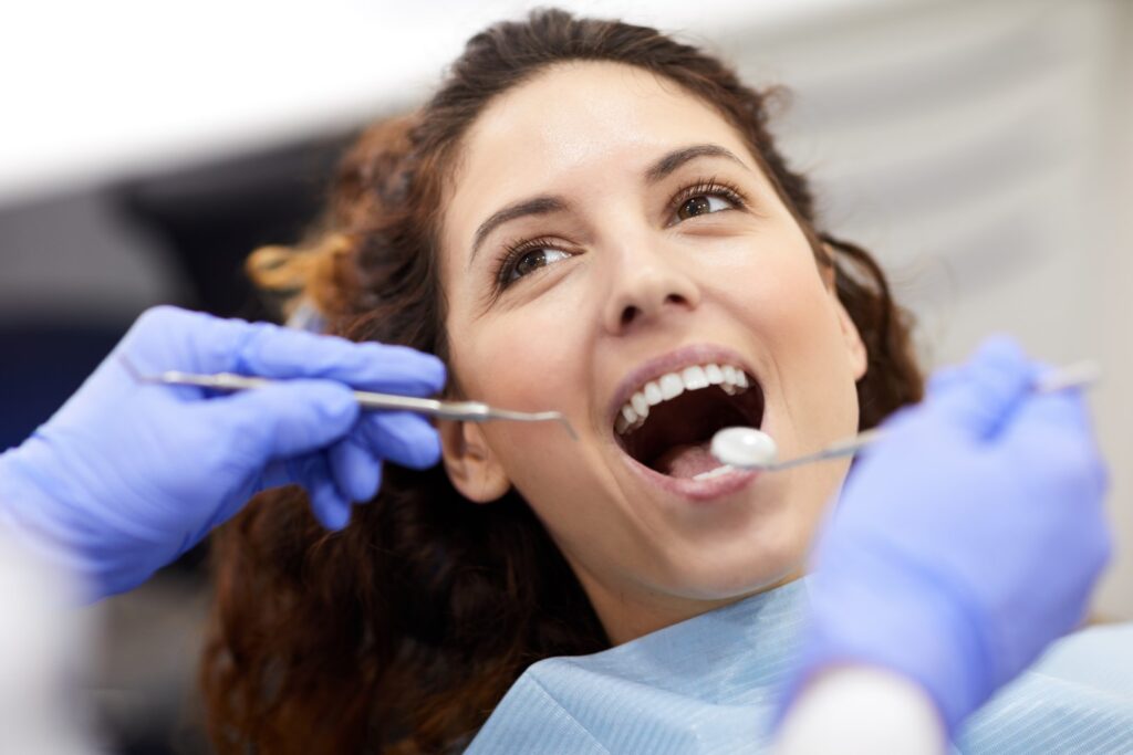 Young woman at the dentist